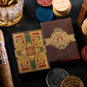 Carte da gioco Maduro - Mazzo ispirato alla confezione di sigari illustrata a mano