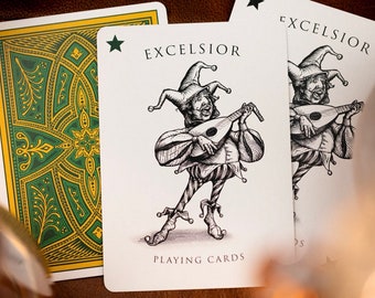 Cartas de juego Excelsior - Baraja de inspiración vintage ilustrada a mano