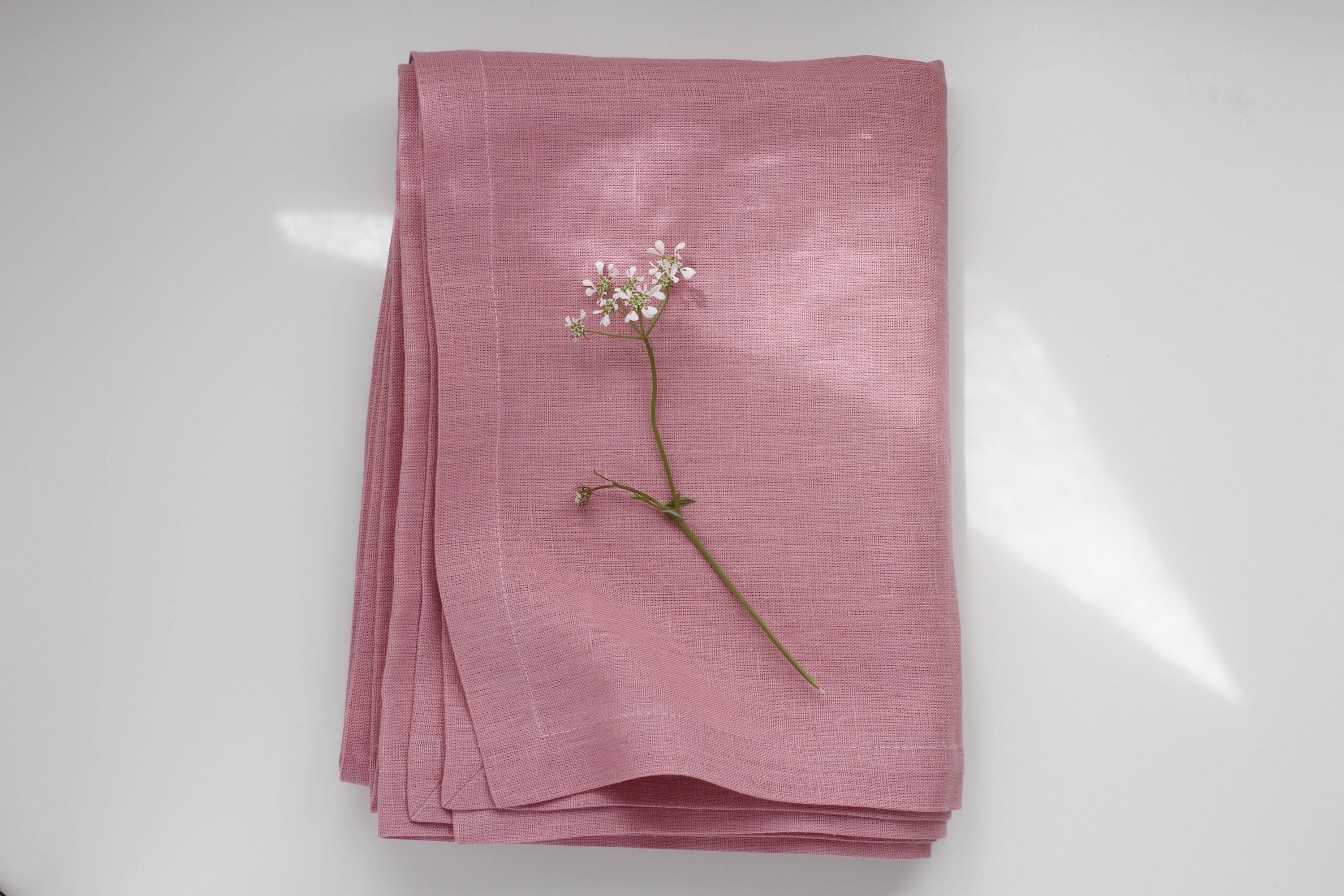 Pink linen tablecloth square rectangular tablecloth custom Etsy