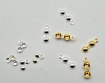 Endkapseln /Klappkapseln 925er Silber zum Befestigen von Verschlüssen an Ketten, Malas, Armbänder etc, auch Silber vergoldet. 3mm und 4mm