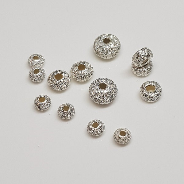 Zwischenteile  diamantiert,echt Silber, Linsen und Rondelle, 925er Sterling, div Grössen, spacer-pearls