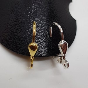 Hinged leverbacks, silver, gold doublé and steel for attaching homemade earrings 925 silver image 4