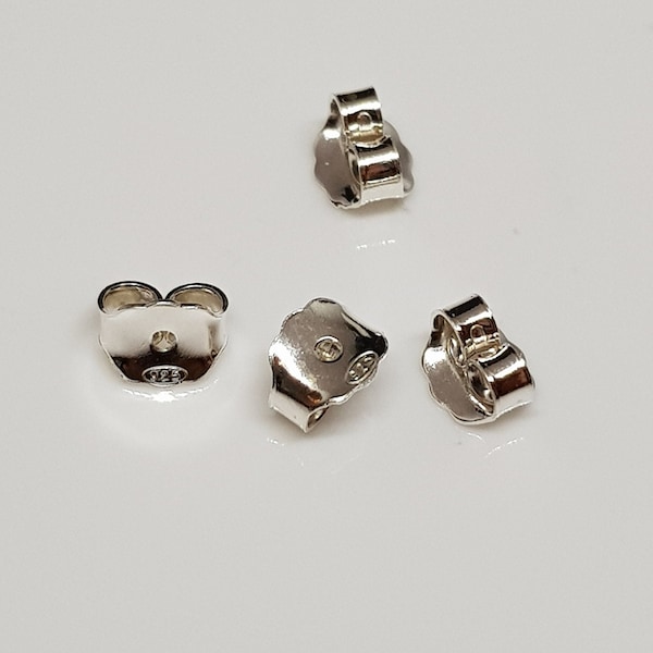 Ear nuts, ear stud closures 925 silver, 3 variants, real silver without nickel