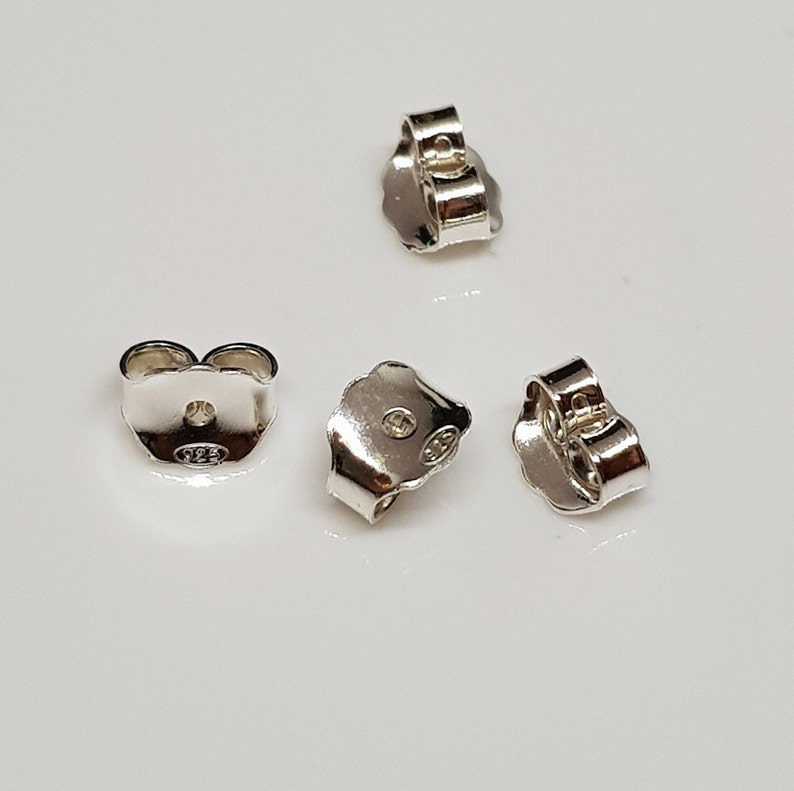 Ear nuts, ear stud closures 925 silver, 3 variants, real silver without nickel image 1