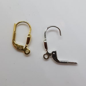 Hinged leverbacks, silver, gold doublé and steel for attaching homemade earrings 925 silver Golddoublé 1Stck