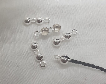 Capsule terminali / capsule a cerniera in argento 925 per il fissaggio di fermagli a catene, malas, braccialetti ecc., anche in argento placcato oro