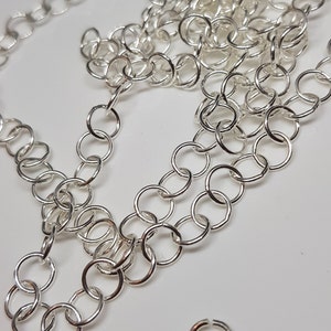 Corrente de extensão, prata 925 para estender correntes, pulseiras, tornozeleiras ou comprimento de pulseira, vendida por metro, comprimento selecionável