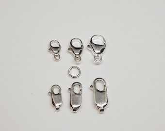 Carabiner round 9 mm, 11 mm, 13 mm, and carabiner angular, 10 mm, 12 mm, 14 mm, optionally with bending ring for fastening