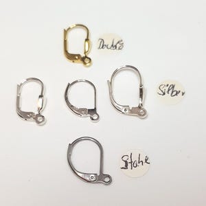 Hinged ear wires, silver, gold-filled and steel for attaching homemade earrings, 925 sterling silver