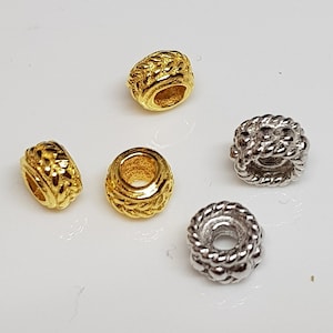Intermediate parts silver 925 sterling rhodium-plated or gold-plated, shape roller/rondelle, with decorative pattern between gemstone and cultured pearls