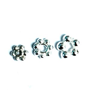 Anneaux boule (fleurs) en argent sterling 925, 3 tailles, à utiliser comme entretoises pour colliers de perles et de pierres précieuses, malas, bijoux à faire soi-même