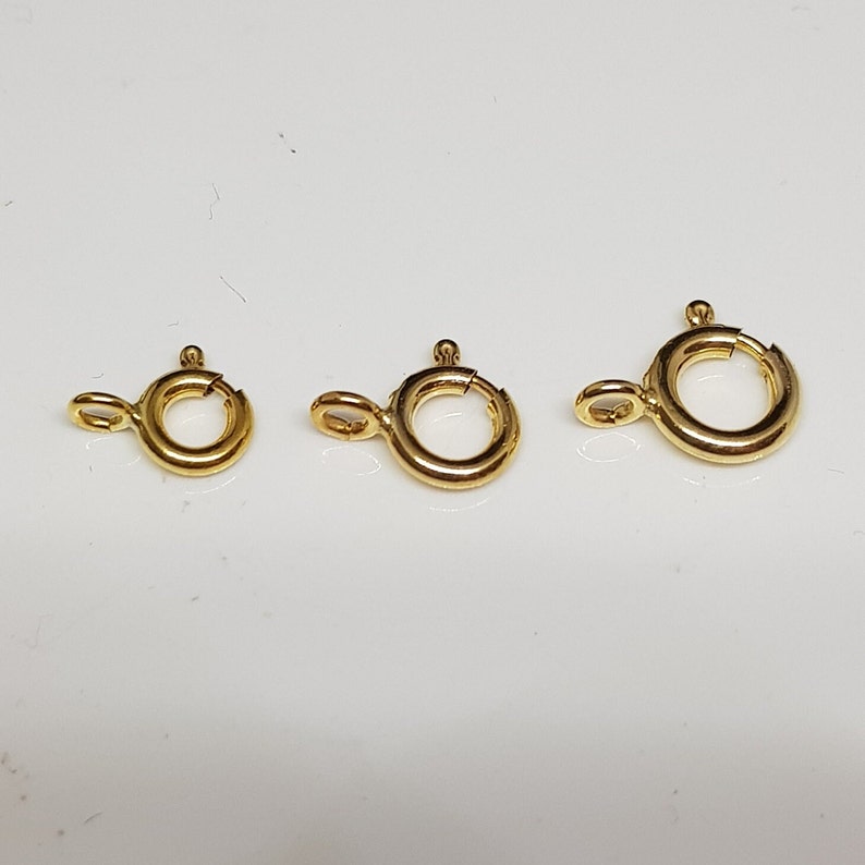 Federringe, diverse Größen, 925er Sterlingsilber und Golddoublé, Jetzt auch in 333 Gelbgold, Für DIY Ketten und Armbänder Bild 7