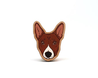 Dog pin, wooden custom unique made to order photo dog pet pin, pet dog owner gift, handmade pin personalized