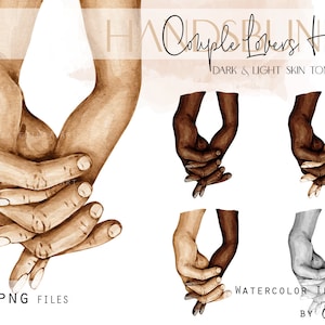Kommerzielle Lizenz Paar in LOVE Hochzeit Halten Hand Heiraten mich Aquarell Digitaldruck Verlobung Liebe I Do Poster Hand in Hand Einladung