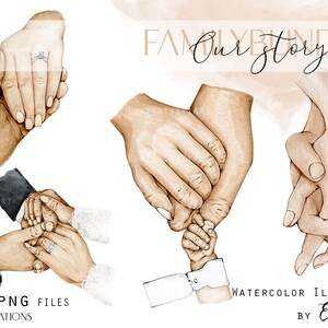 Family Hands Watercolor Print: Our Story Illustration (Digital Download)