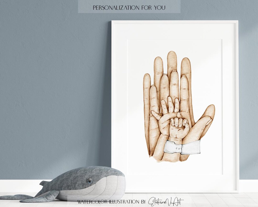 Digital Download Family Hands Watercolor Printable Mom Dad Poster ...