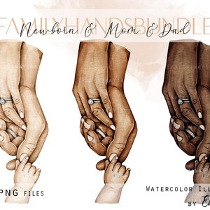 Kommerzielle Lizenz Frühchen Händchen haltend Neue Familie Aquarell Druck Vater Hände Neugeborene Poster Nicu Mom Geschenk Hand in Hand Postkarte