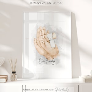 Preemie tomados de la mano nueva familia acuarela impresión Nicu arte embarazo anuncio recién nacido cartel neonatología arte nicu mamá regalo de la mano