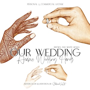 Commercieel gebruik moslim bruiloft handen Henna Arabisch hand in hand Henna nacht PNG islamitische kunst handen Mehndi aquarel hand in hand tekening PNG