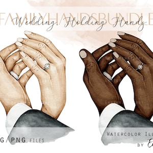 Kommerzielle Lizenz Hochzeit Händchen haltend Heiraten mich Aquarell Digitaldruck Verlobung Liebe I Do Poster Hand in Hand Aquarell Einladung