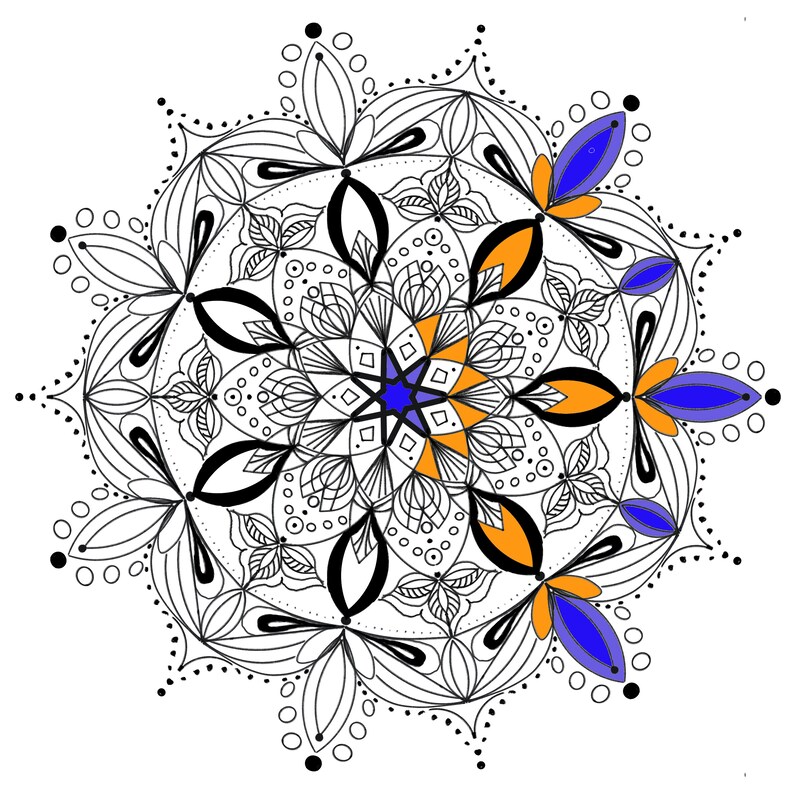 6 Mandala Coloring Pages Stress Relief Coloring Activity - Etsy