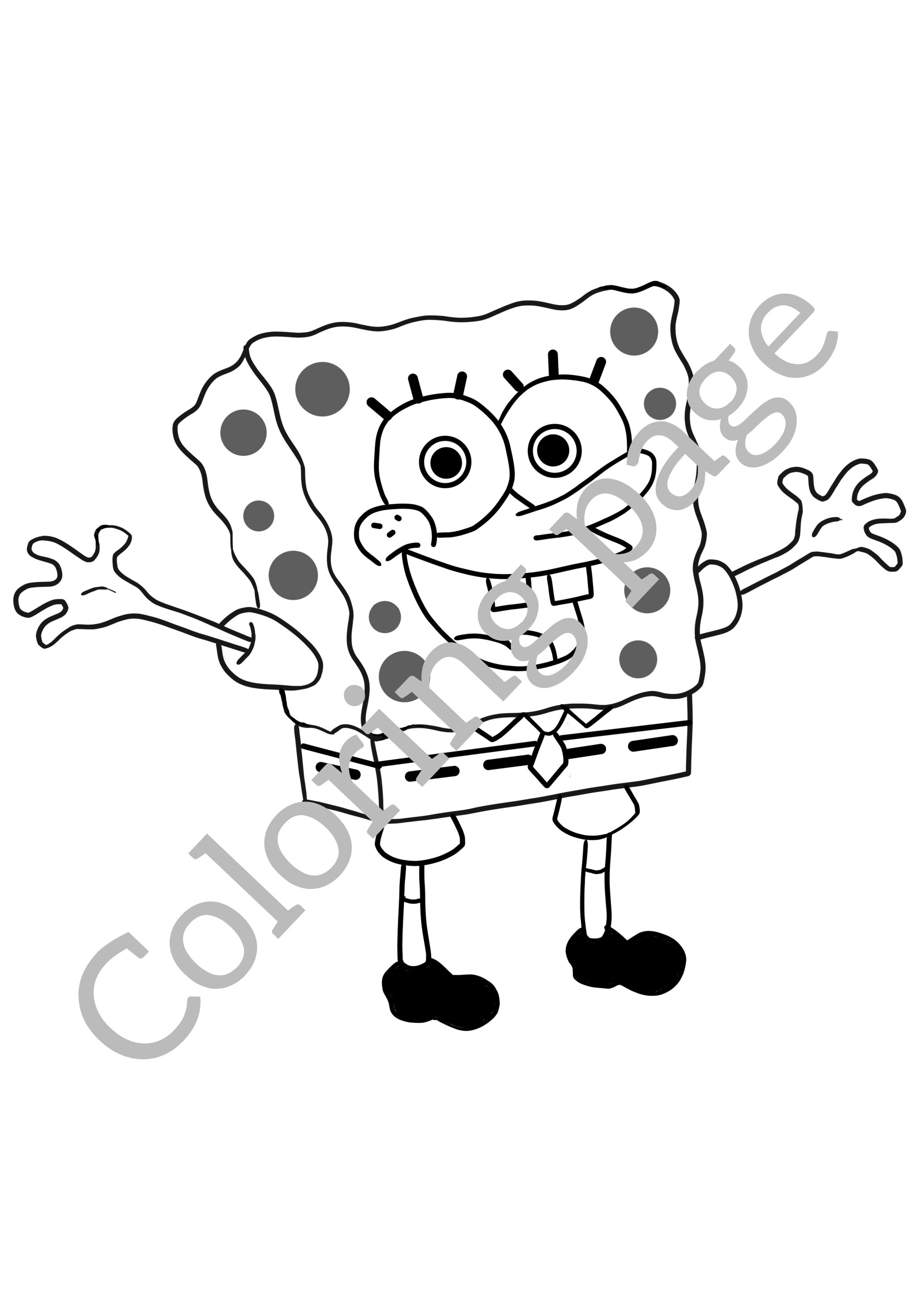 Spongebob Squarepants Coloring Pages In Grayscale