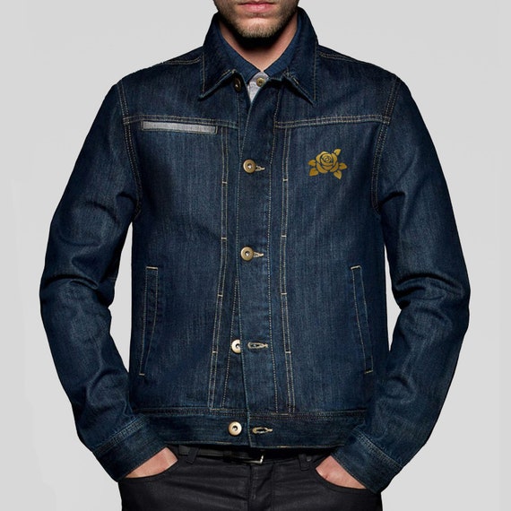 Men/'s Denim Jacket Famous Panting Print Aesthetic Clothing Vintage Jacket Jean Jacket Rose Print Custom Print Jeans Trucker Jacket YG1276