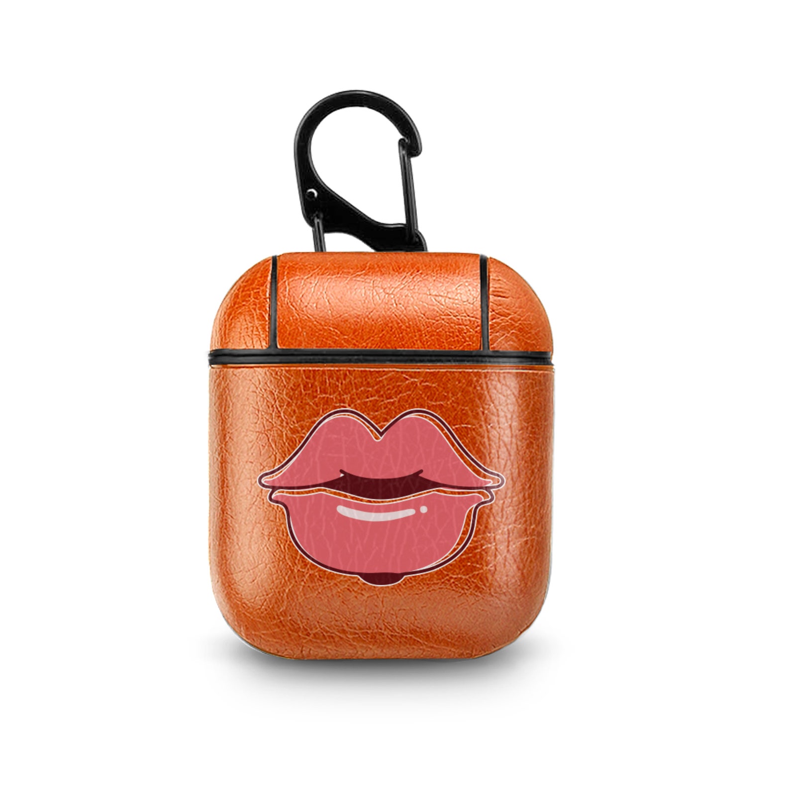Lips Pink Lipstick Art Leather Airpods Case Airpod Cases for Etsy
