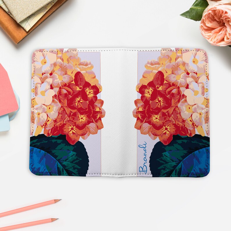 Red Floral Art Cute Design Passport Holder Luggage Tag Travel Set Passport Cover Summer Bag Tag Cute Wallet Best Wedding Gift YG1503