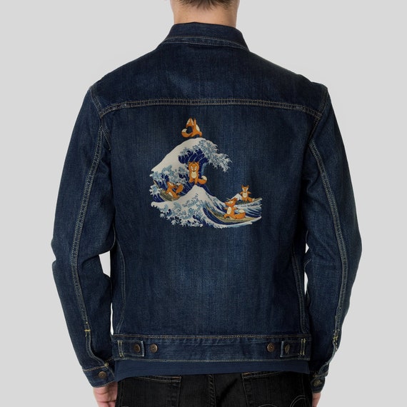 Men/'s Denim Jacket Famous Panting Print Aesthetic Clothing Vintage Jacket Jean Jacket Rose Print Custom Print Jeans Trucker Jacket YG1276