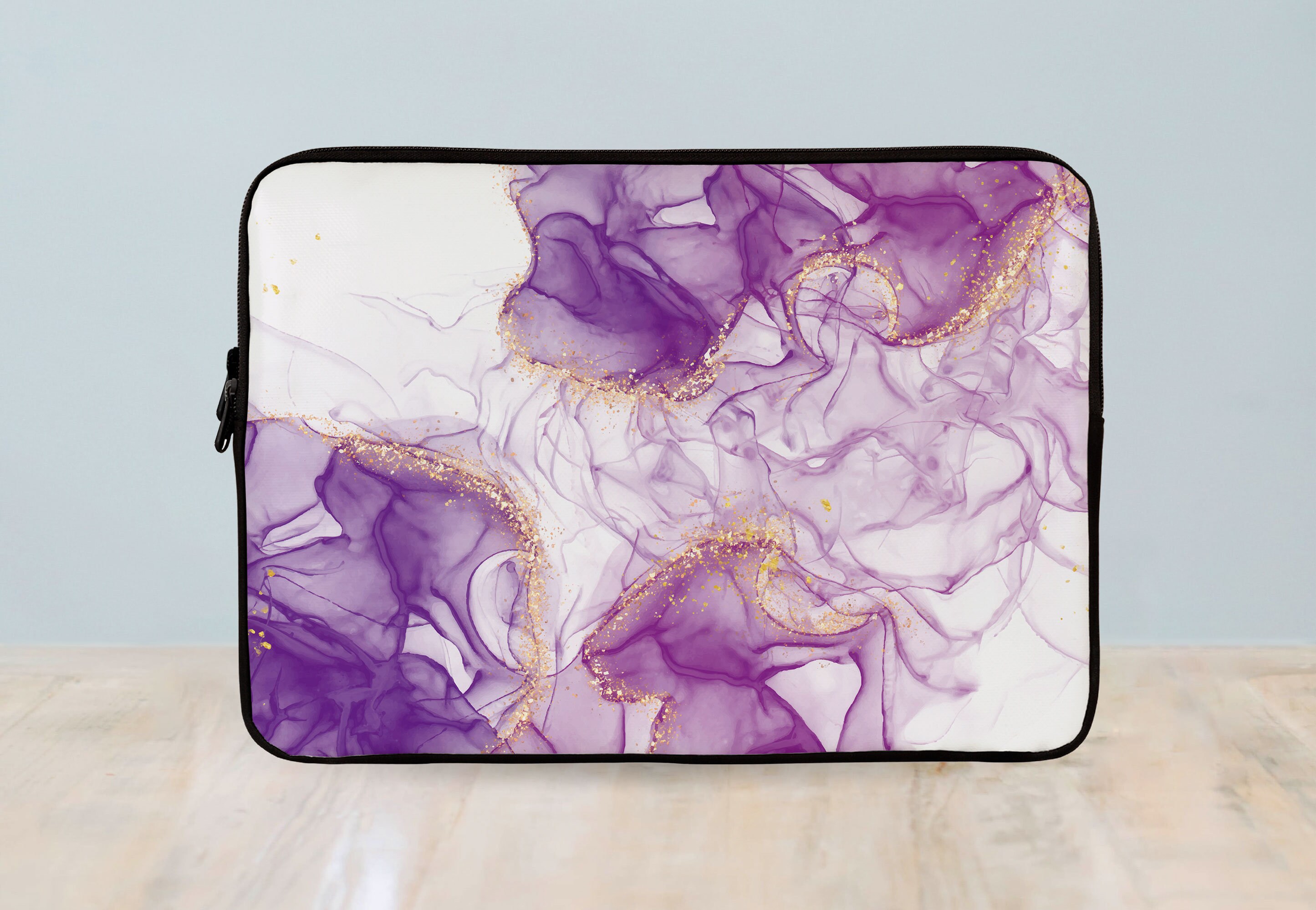 Purple Marble Laptop Sleeve Purple Smoke Laptop Sleeve Art Etsy