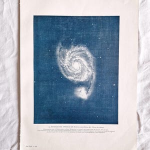 1920年天文学プレート「渦巻星雲」、ヴィンテージポスター、星、星団、星座、ヴィンテージプリント、天文学プリント 画像 2