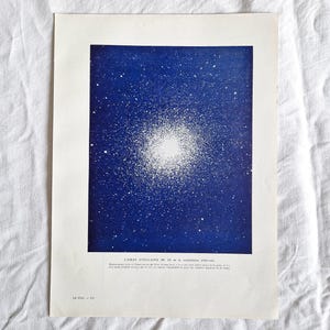 1920 Ammasso stellare della costellazione di Ercole, Vecchio poster stellare, Stampa astronomica, Vecchia stampa, Piastra originale