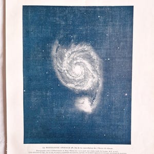1920年天文学プレート「渦巻星雲」、ヴィンテージポスター、星、星団、星座、ヴィンテージプリント、天文学プリント 画像 3