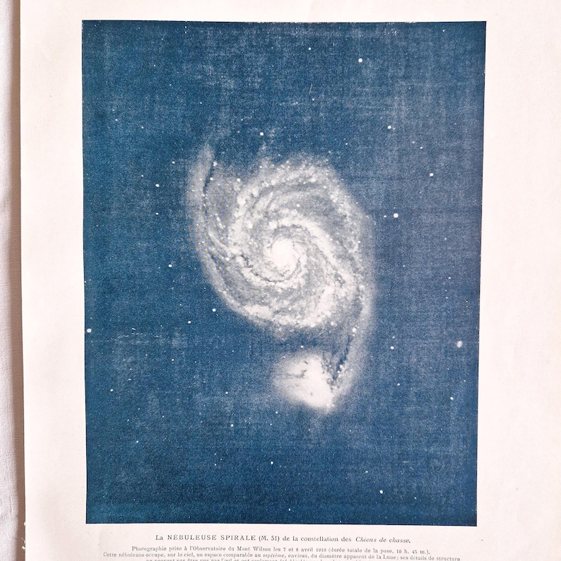 1920年天文学プレート「渦巻星雲」、ヴィンテージポスター、星、星団、星座、ヴィンテージプリント、天文学プリント 画像 3