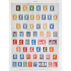 1930 BRIEFMARKEN 1, Briefmarkenplakat, alte Briefmarkenentwürfe, Vintage-Postplakat, altes Plakat, Original-Wanddekoration