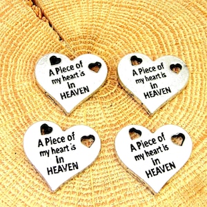 A peace of my heart is in heaven bereavement  charms lot of 4 pieces