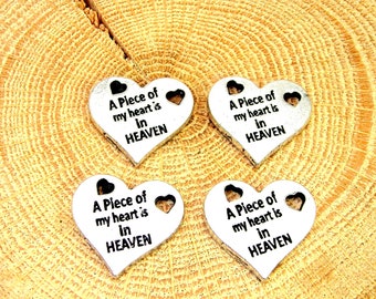 A peace of my heart is in heaven bereavement  charms lot of 4 pieces