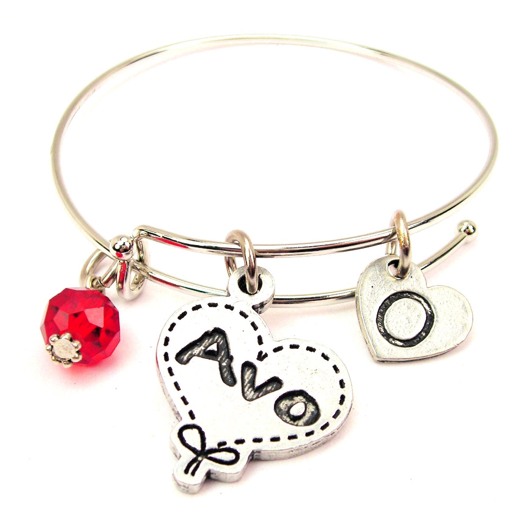 Avo Portuguese Grandma With Heart Initial and Crystal Etsy