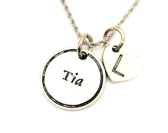 TIA Tante in Spanisch mit Herz erste Edelstahl-Seil-Kette