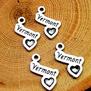 Vermont with heart charms lot of 4 pieces    love Vermont