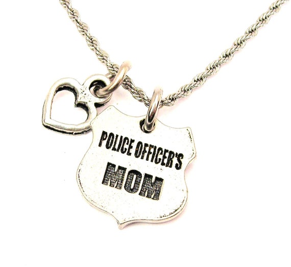 Police officer s Mom Stainless Steel rope necklace
