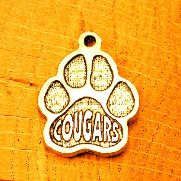 Cougars paw print mascot team charm