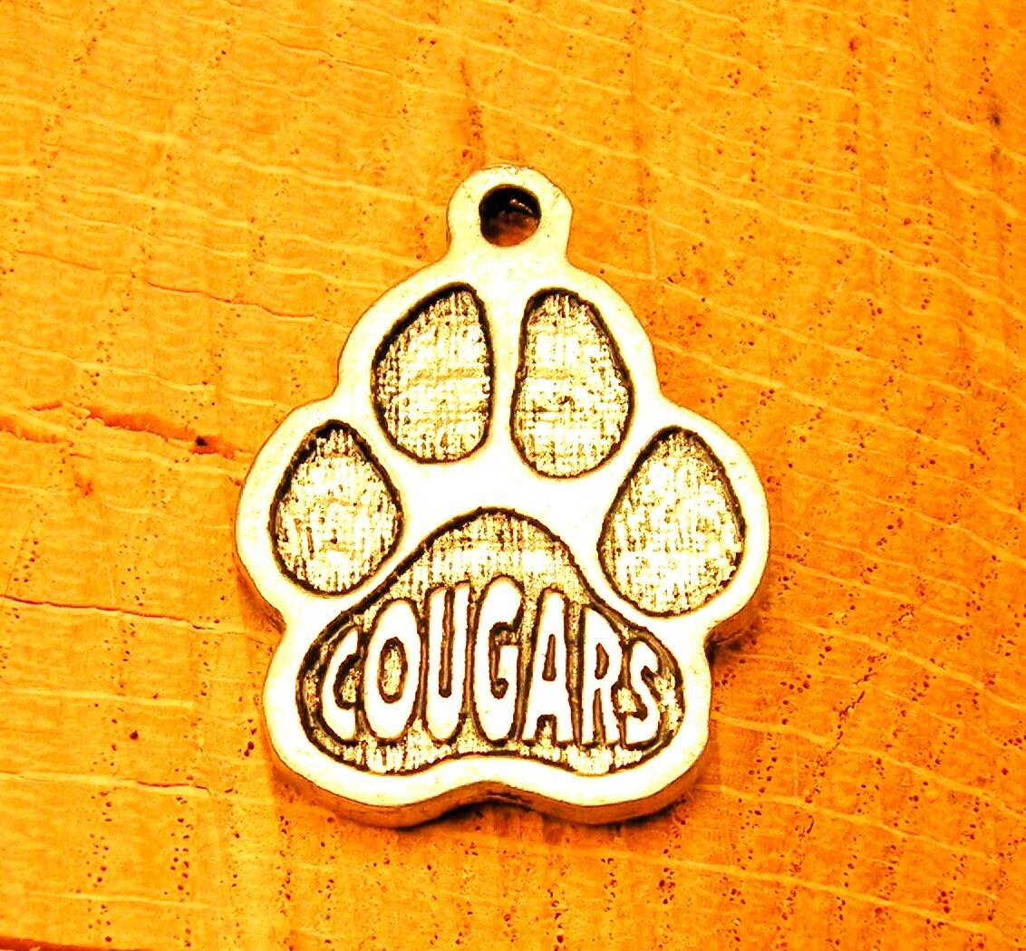 Cougars paw print mascot team charm Etsy