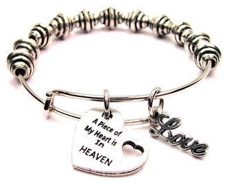 Een stuk van mijn hart is in de hemel met liefde Bangle Bracelet