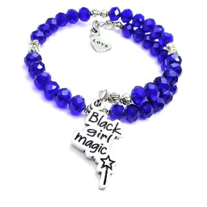Black Girl Magic crystal wrap bangle choose your color one size fits all