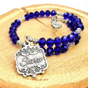 Savta Yiddish Hebrew grandmother crystal wrap bangle choose your color one size fits all