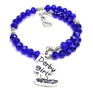 Derby Girl crystal wrap bangle choose your color one size fits all demolition derby jewelry