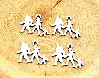 Big foot family charms lot of 4 pieces