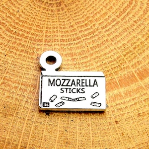 Mozzarella sticks charms 4 pieces pasta charms Italian food charms Italian restaurant food charms